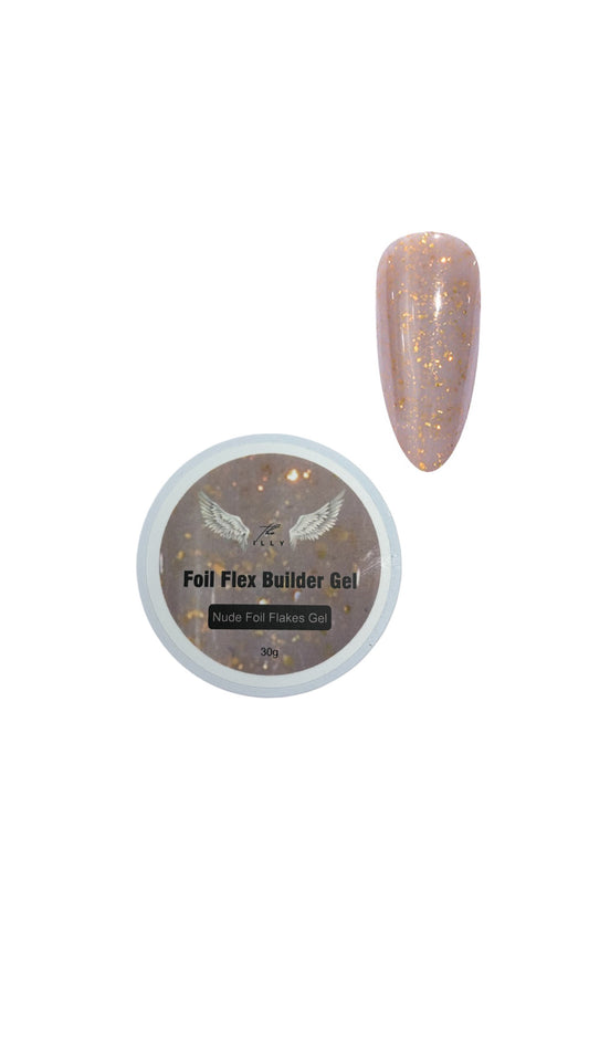 Nude Foil Flakes Builder Gel